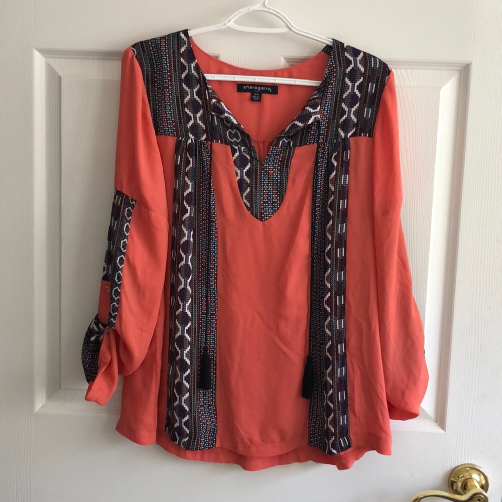 Sharagano orange shirt